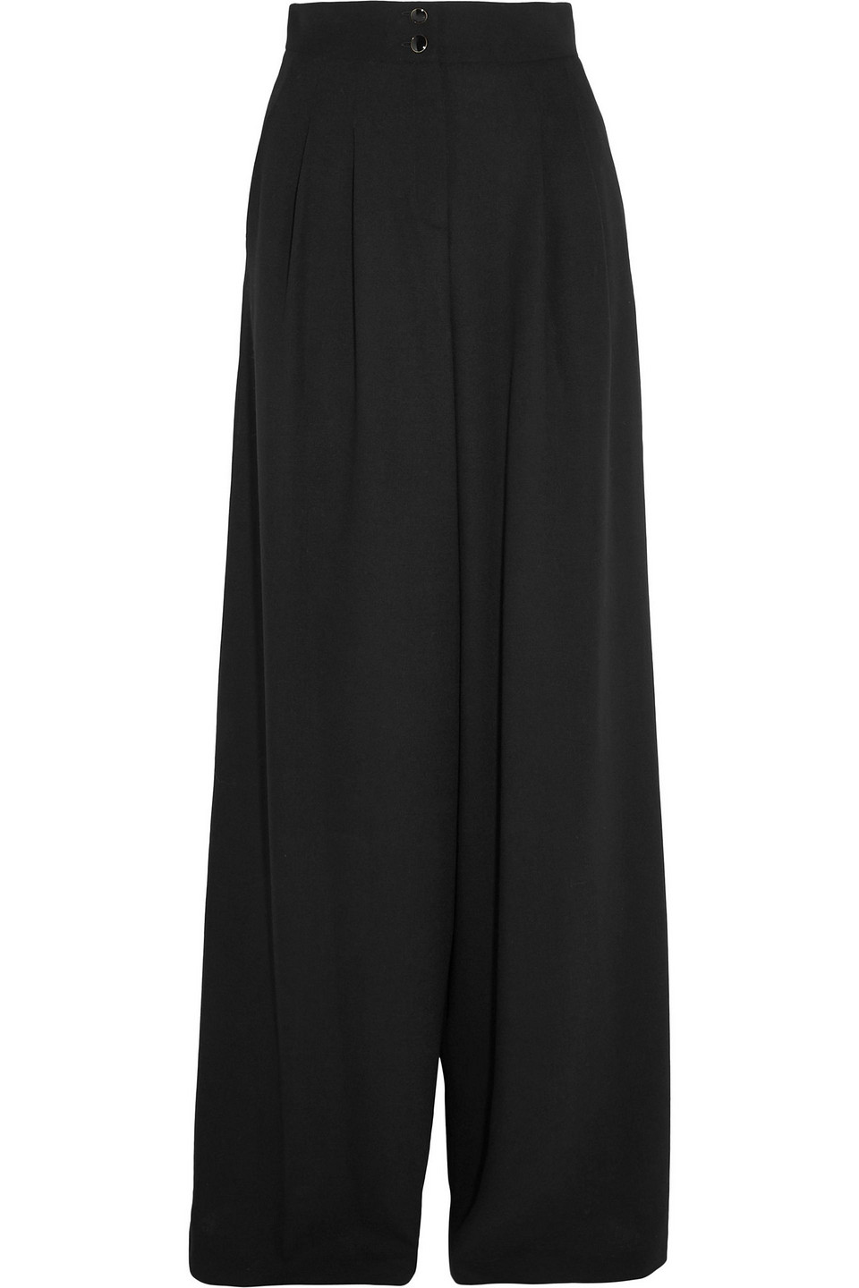 vanessa seward - charlotte wool-blend crepe wide-leg pants - black - fr 34