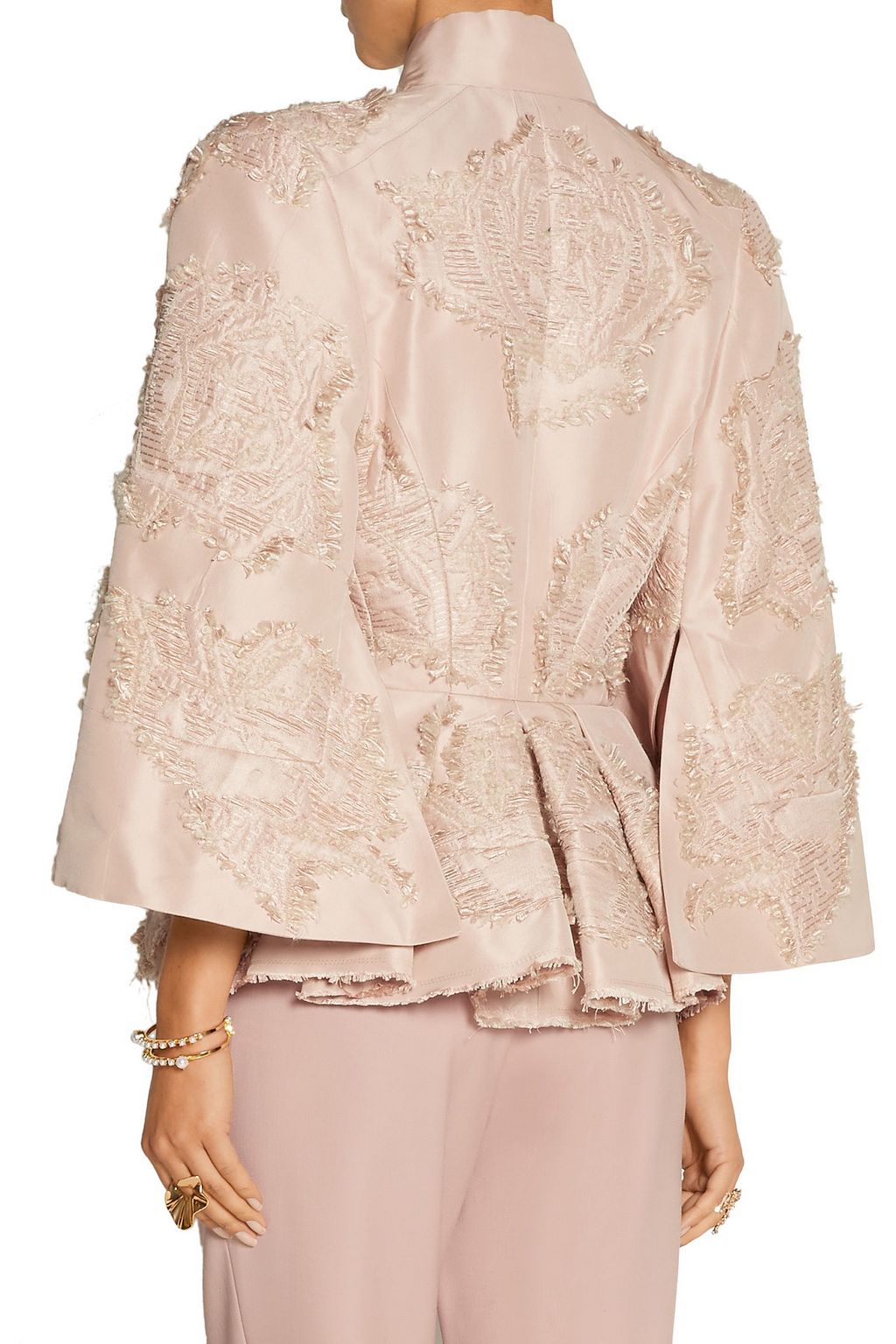 MCQUEEN Fil coupé silk-blend faille jacket