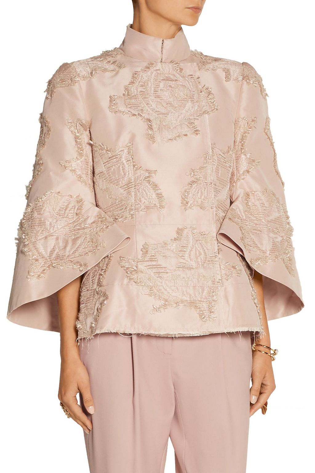 MCQUEEN Fil coupé silk-blend faille jacket