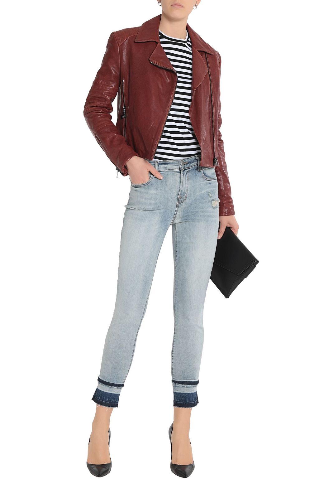 J BRAND Alana distressed mid-rise skinny jeans