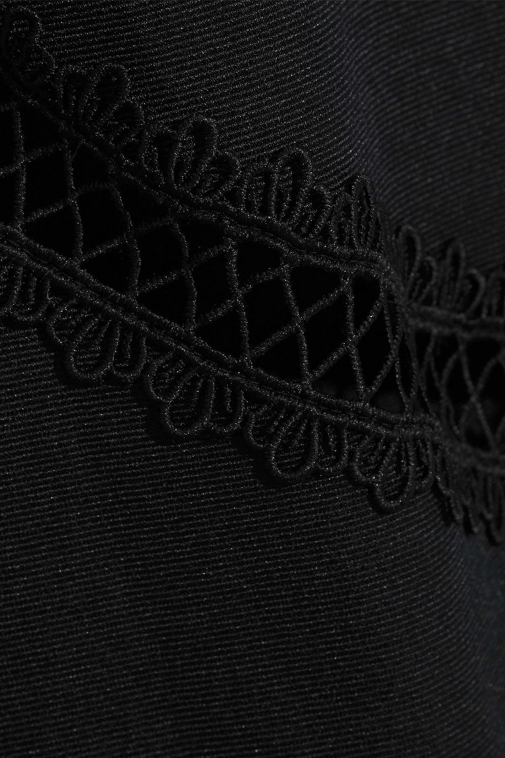 SACHIN & BABI Cropped crochet-trimmed faille wide-leg pants