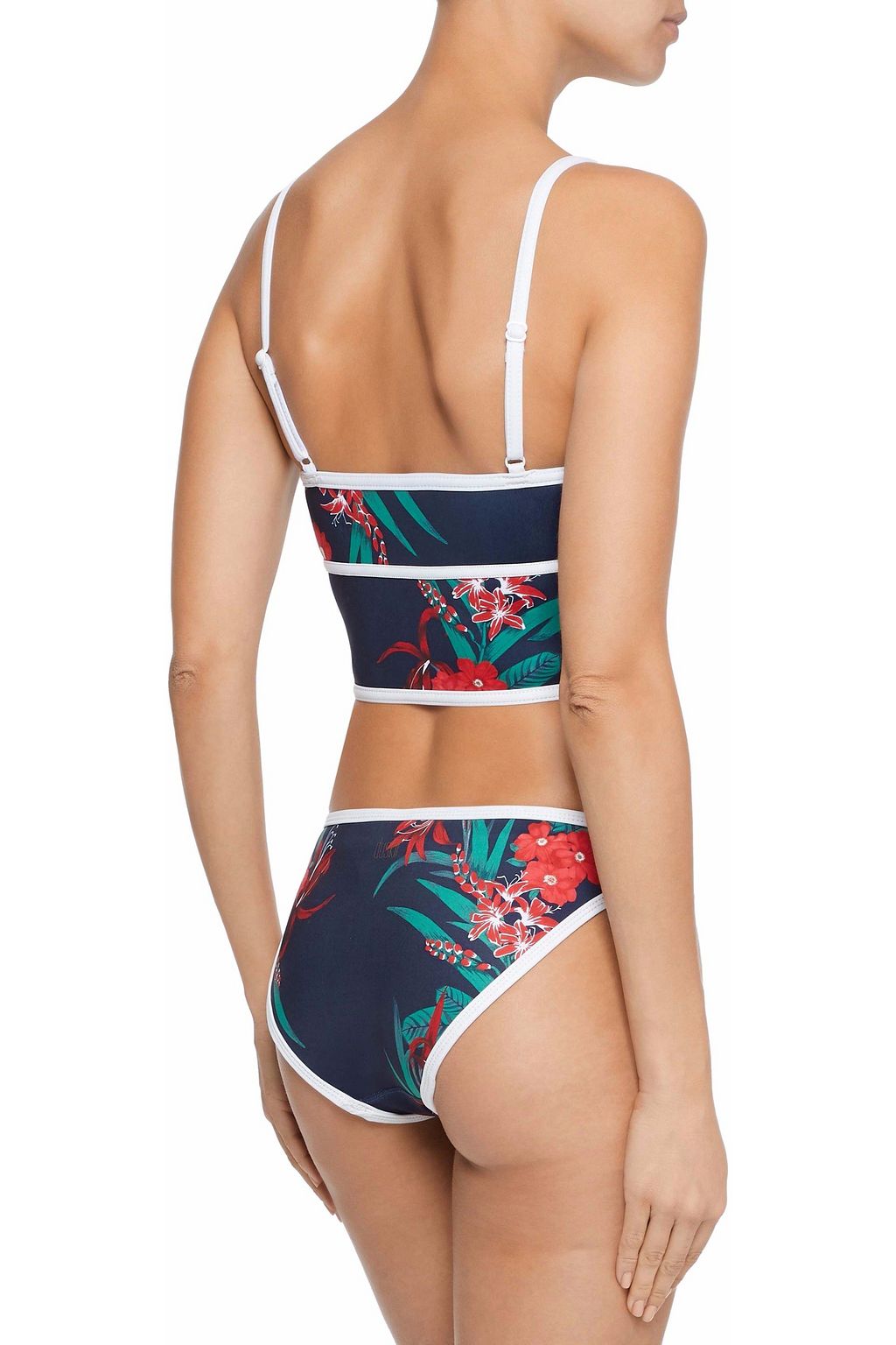 DUSKII Low-rise floral-print neoprene bikini briefs