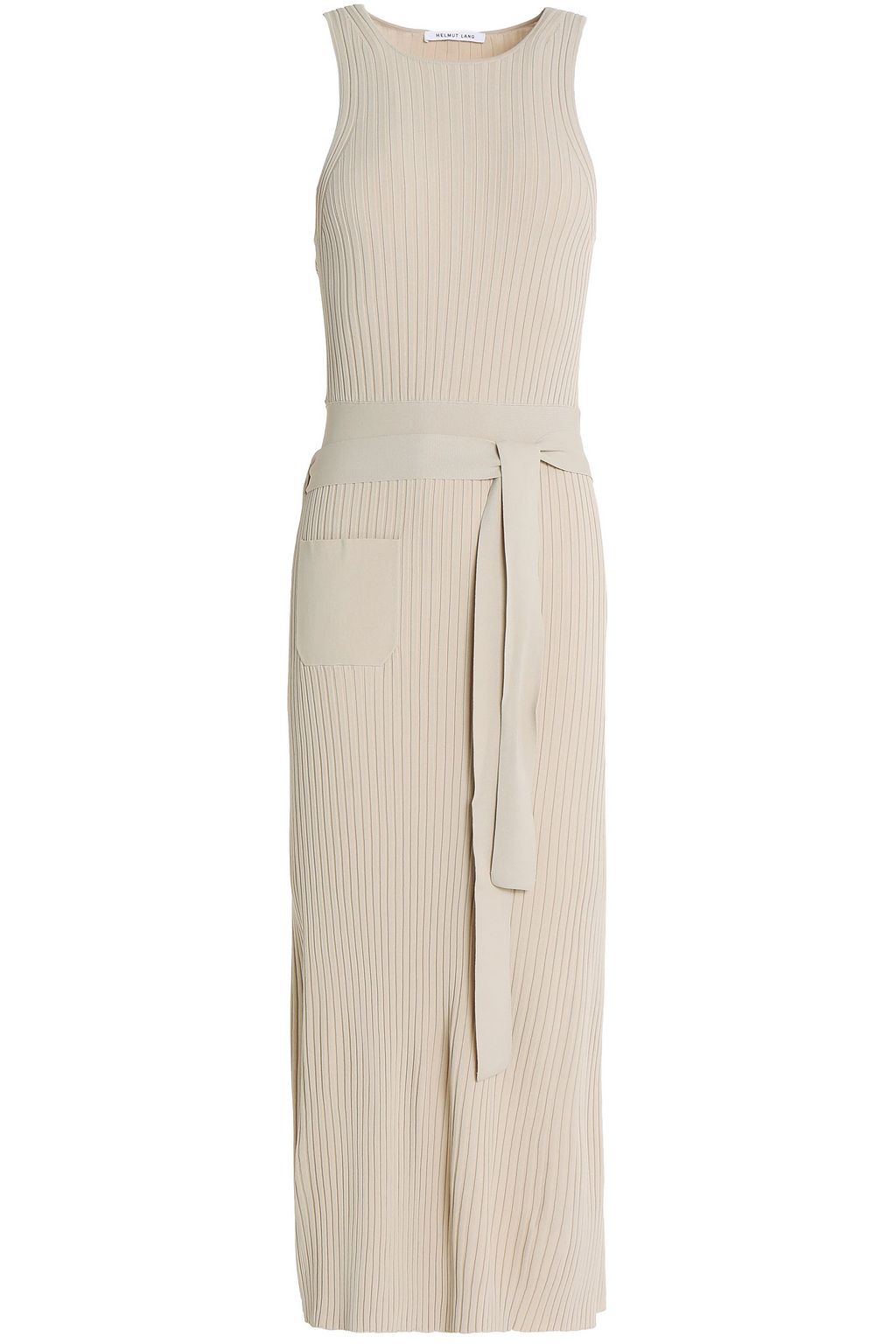 ribbed wrap midi dress