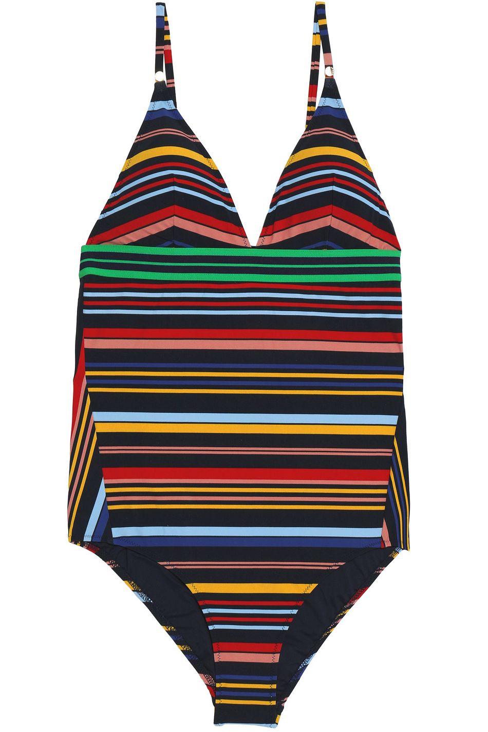 multicolor striped swimsuit