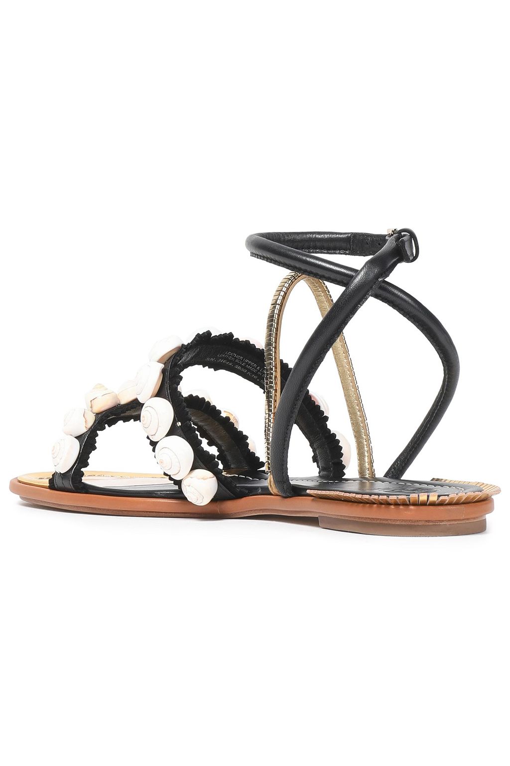 TORY BURCH Embellished fringed suede and leather sandals