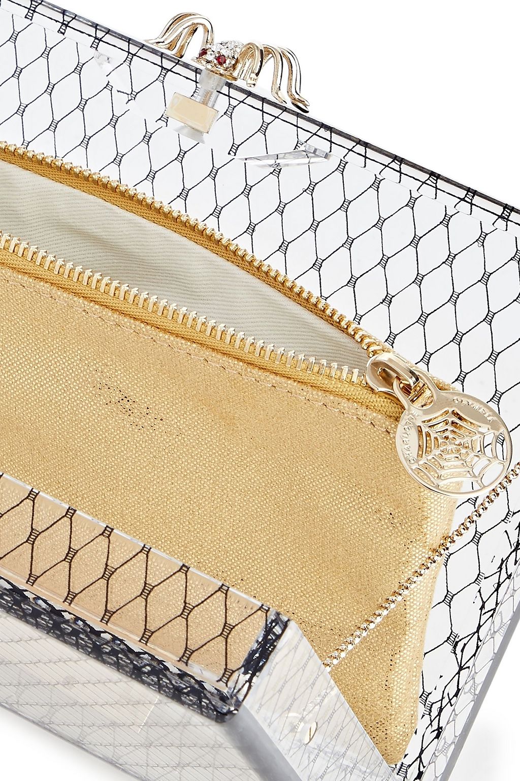 CHARLOTTE OLYMPIA Embellished printed Plexiglas® clutch