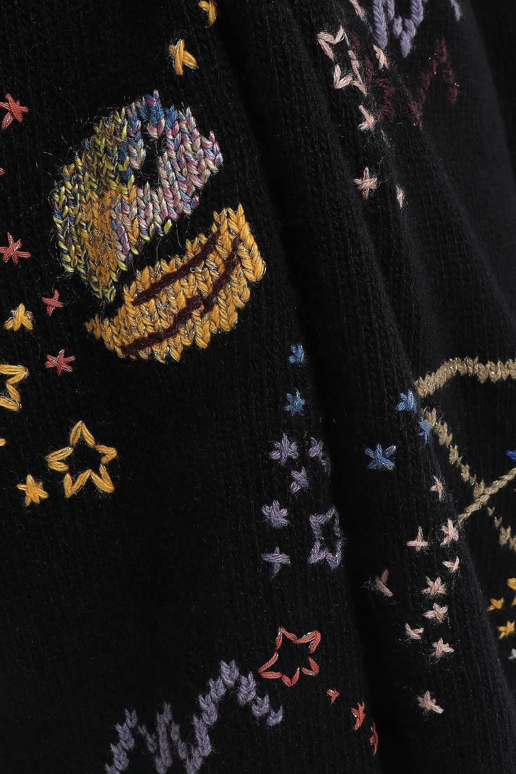 VALENTINO GARAVANI Embroidered wool and cashmere-blend mini dress