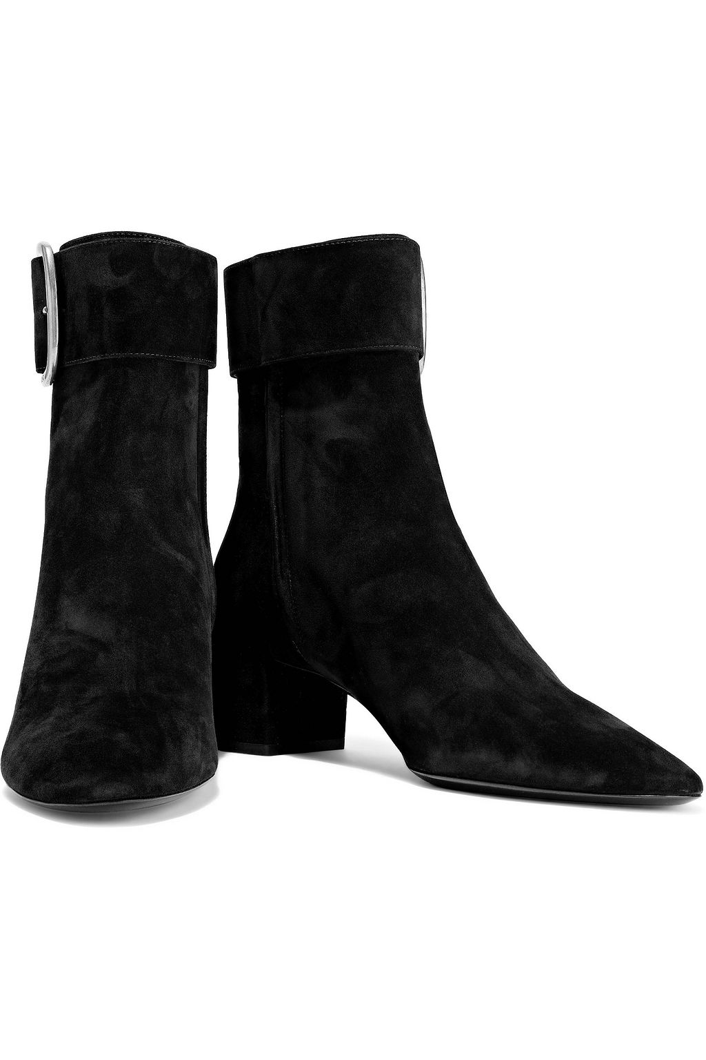 SAINT LAURENT Joplin buckled suede ankle boots
