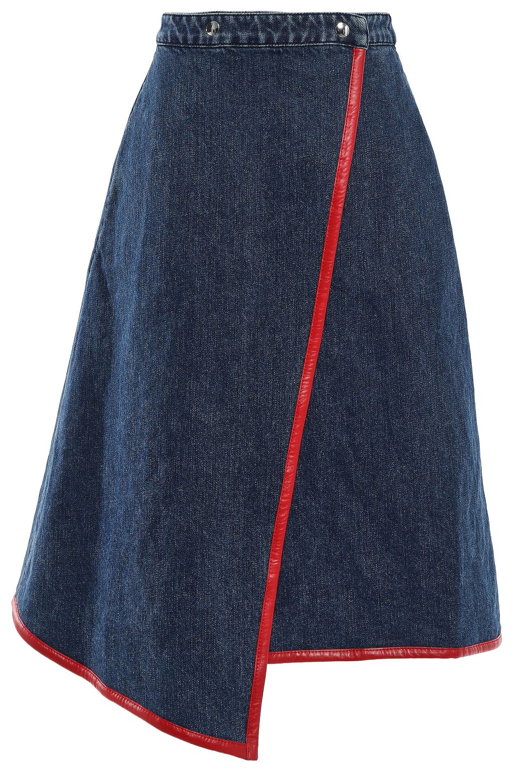 asymmetrical denim wrap skirt