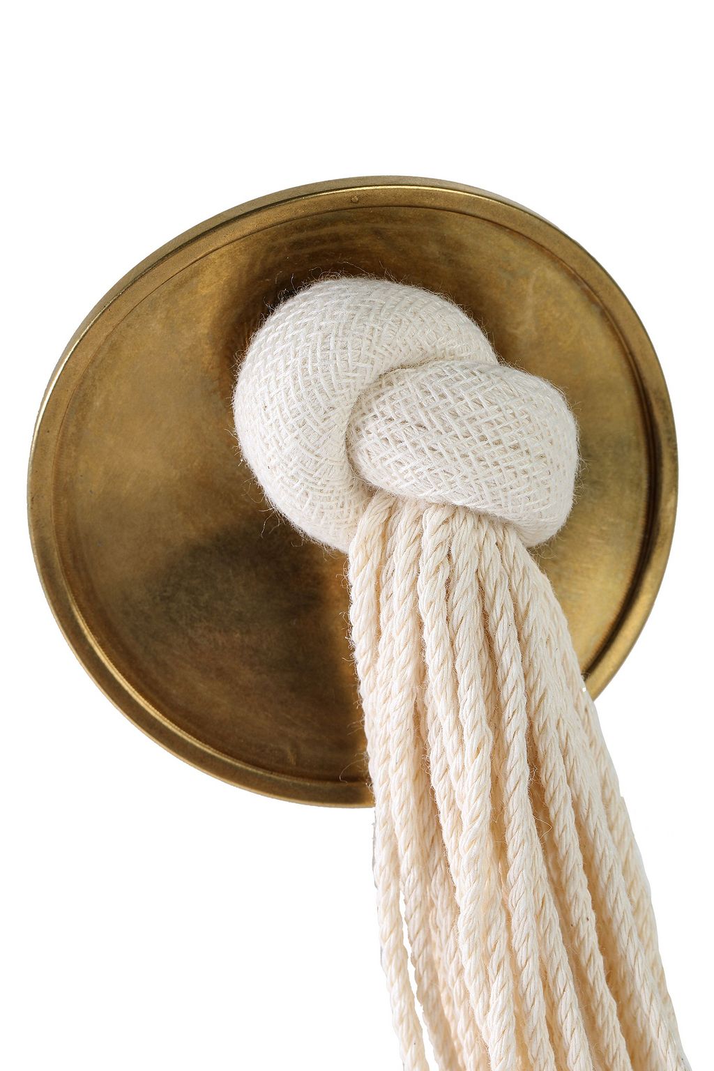 MARNI Burnished gold-tone and tasseled cord brooch