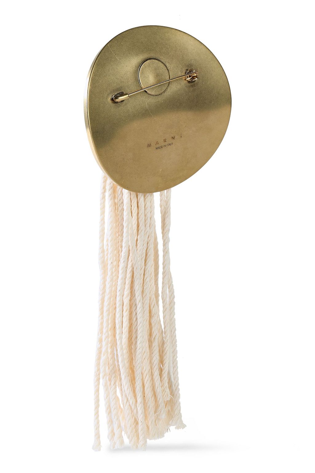 MARNI Burnished gold-tone and tasseled cord brooch