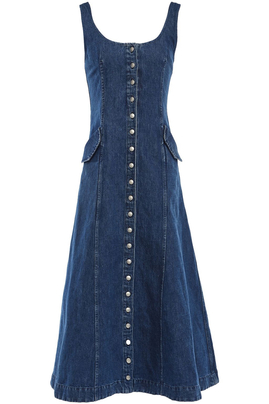 dark denim midi dress