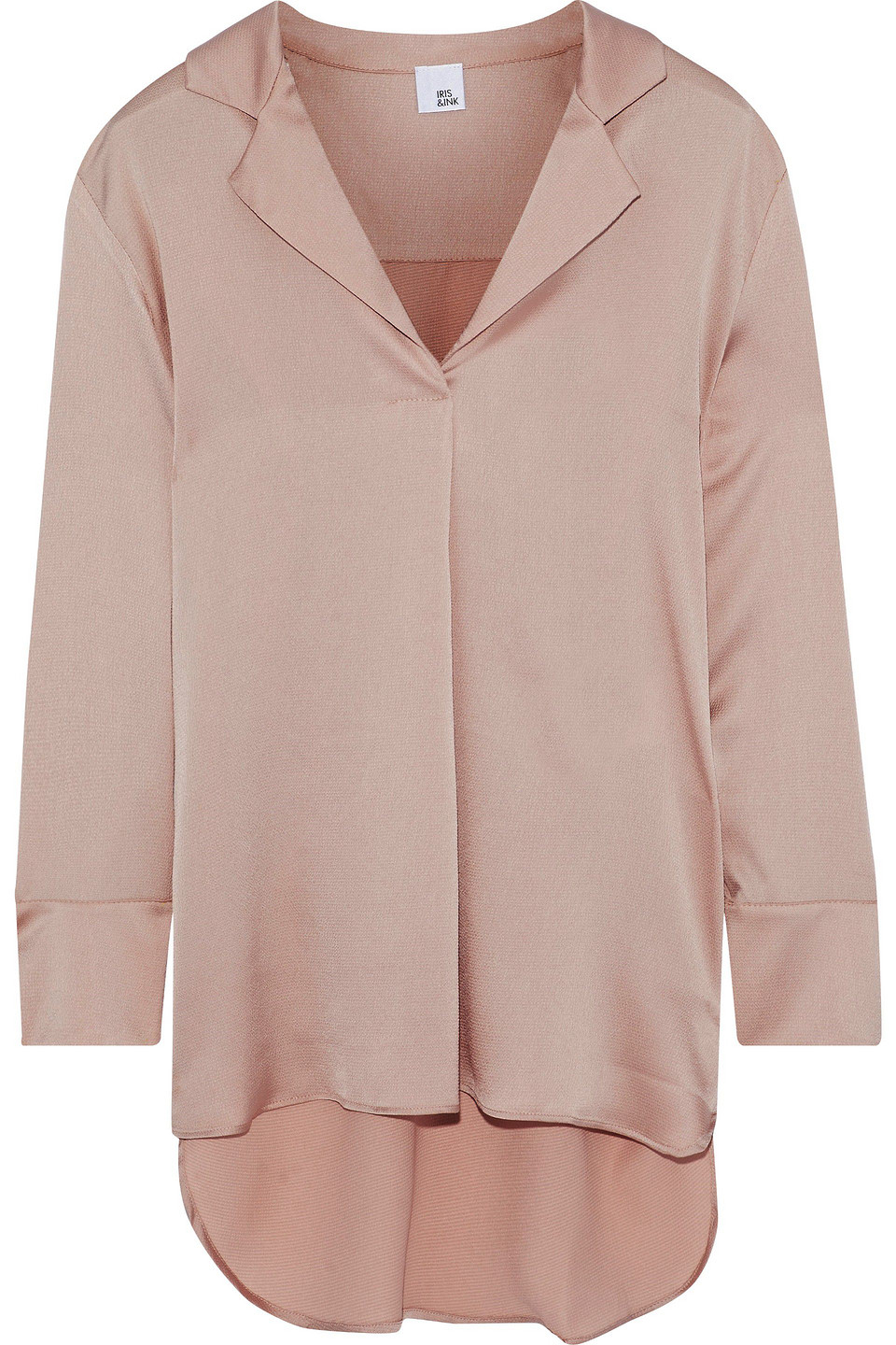 iris & ink - nicolette hammered-satin blouse - pink - uk 6