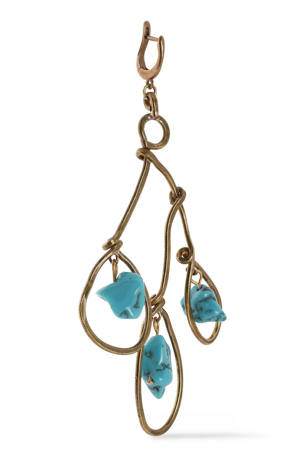 MARNI Burnished gold-tone, stone, faux pearl and resin earrings