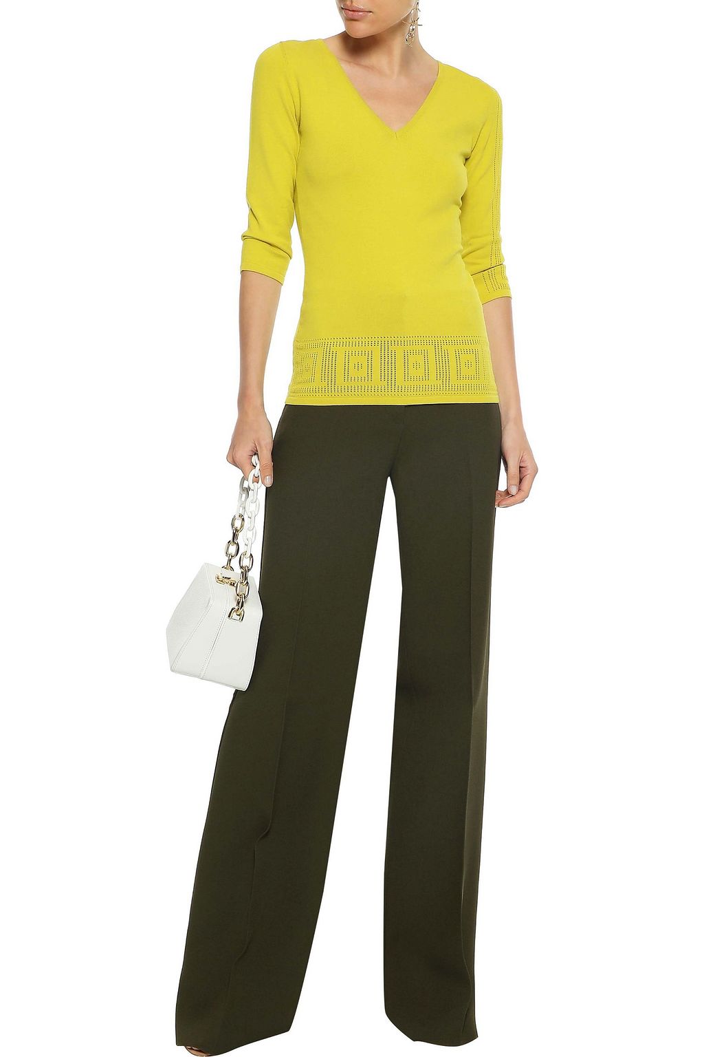 VERSACE COLLECTION Pointelle-knit top