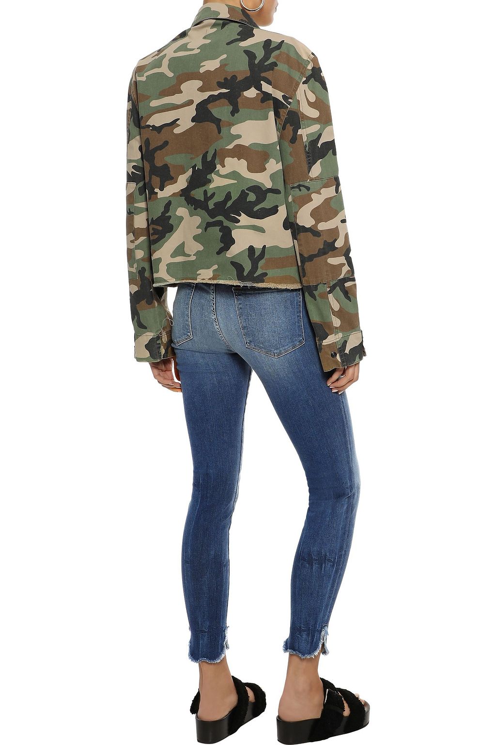 FRAME Le Skinny de Jeanne cropped distressed mid-rise skinny jeans