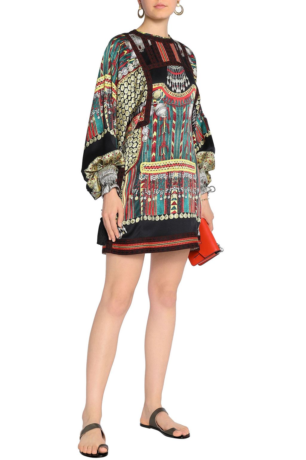 ETRO Printed silk-faille mini dress