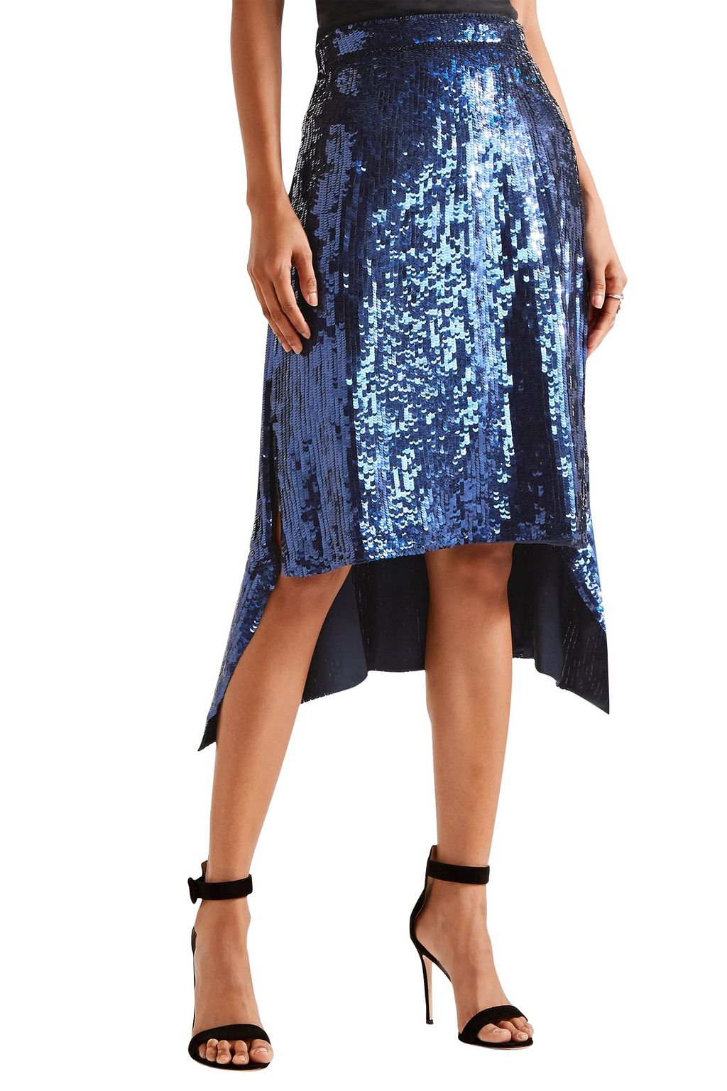 ALTUZARRA Oleander asymmetric sequined silk-chiffon skirt