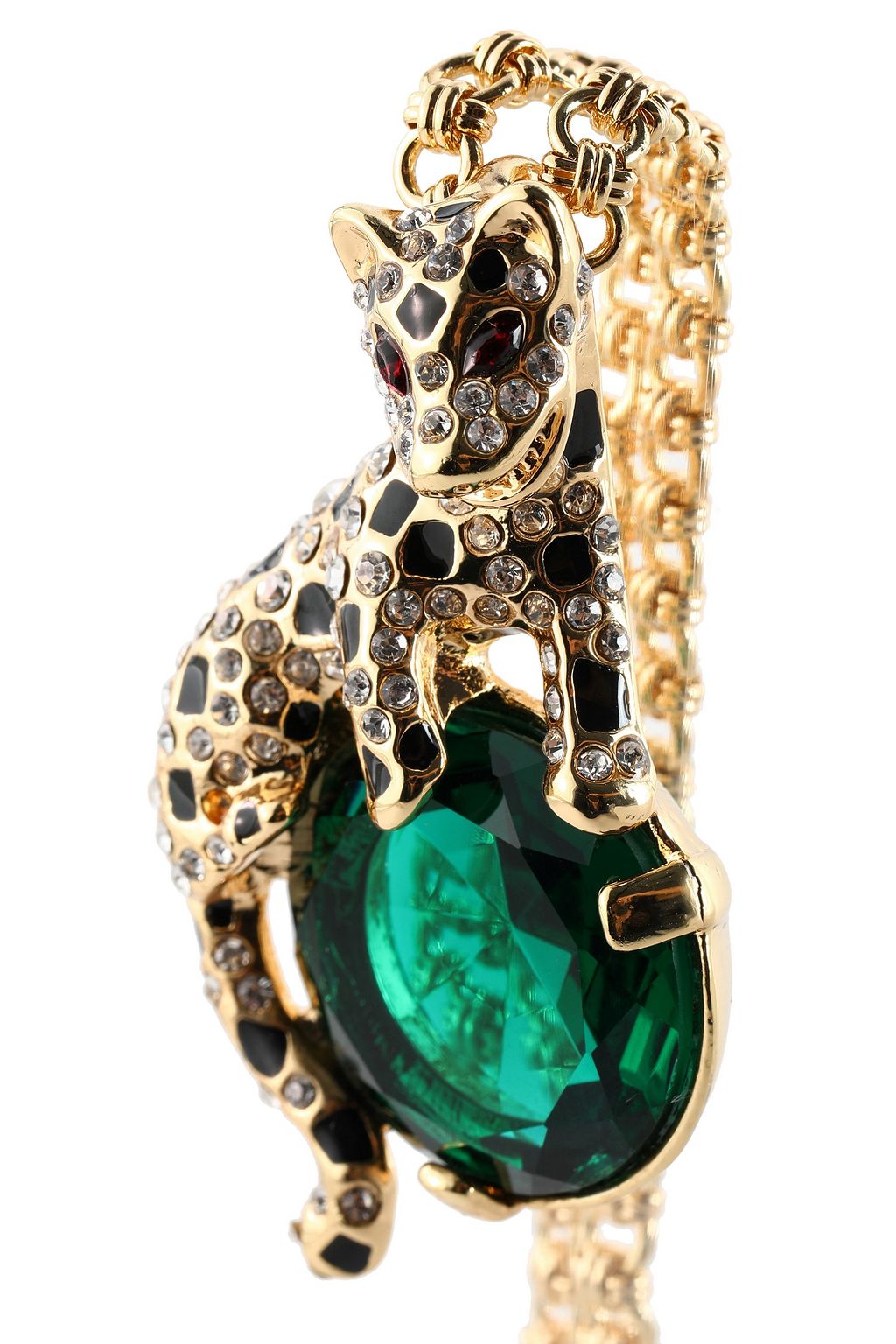 KENNETH JAY LANE Gold-tone, crystal and enamel necklace