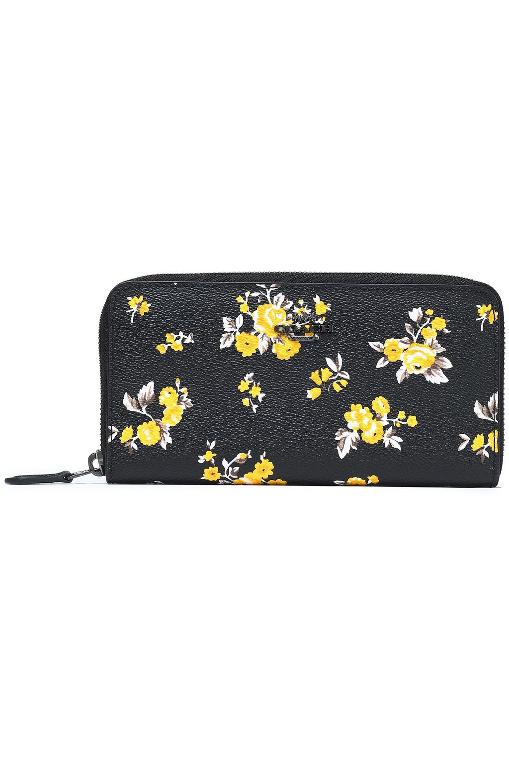 coach black floral purse