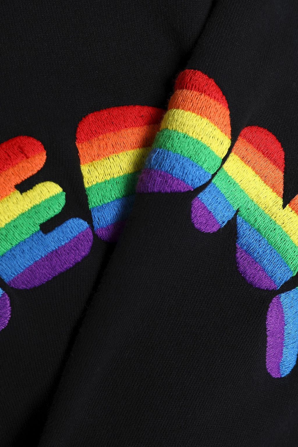RE/DONE Embroidered French cotton-terry hooded sweatshirt