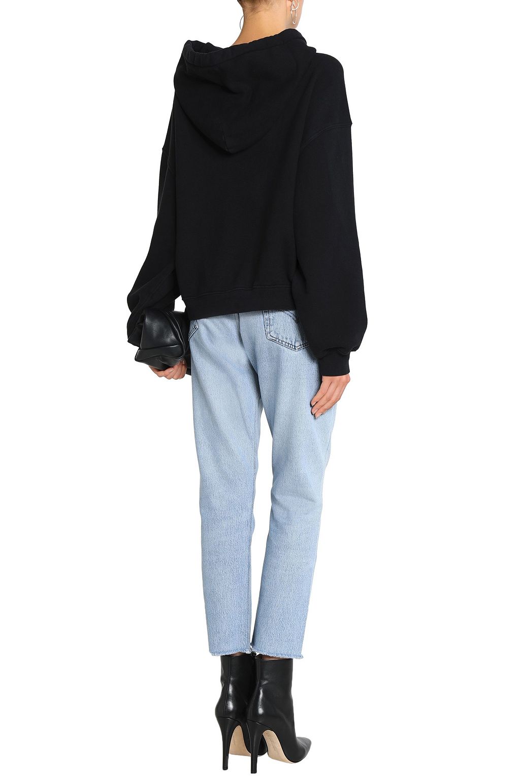 RE/DONE Embroidered French cotton-terry hooded sweatshirt