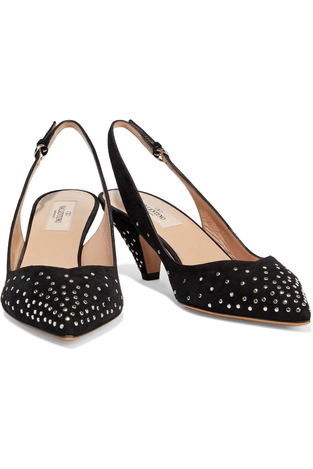 VALENTINO GARAVANI Studded suede slingback pumps