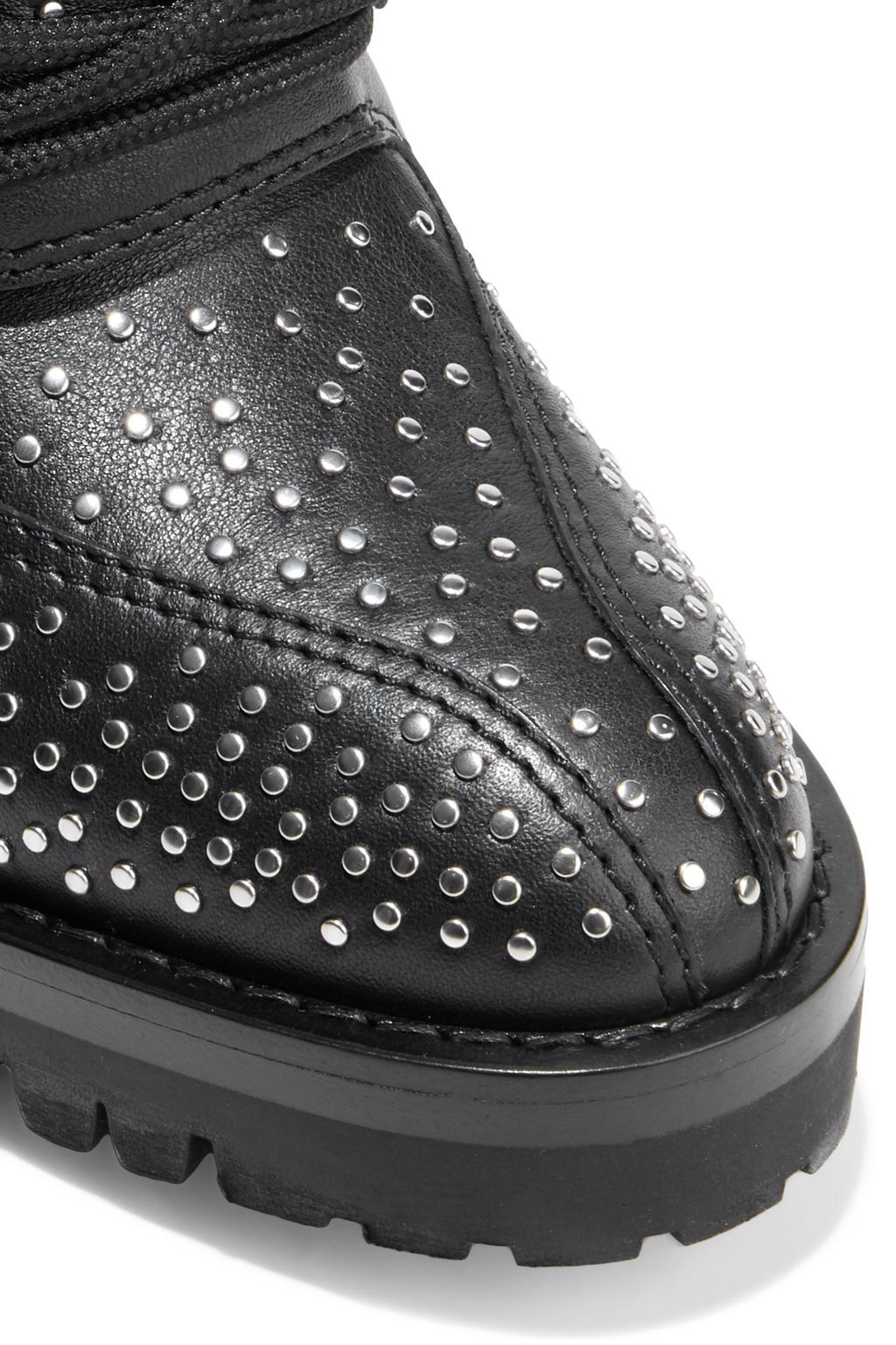 VALENTINO GARAVANI Lace-up studded leather ankle boots