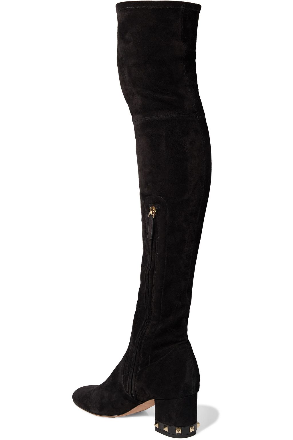 VALENTINO GARAVANI Rockstud stretch-suede over-the-knee boots