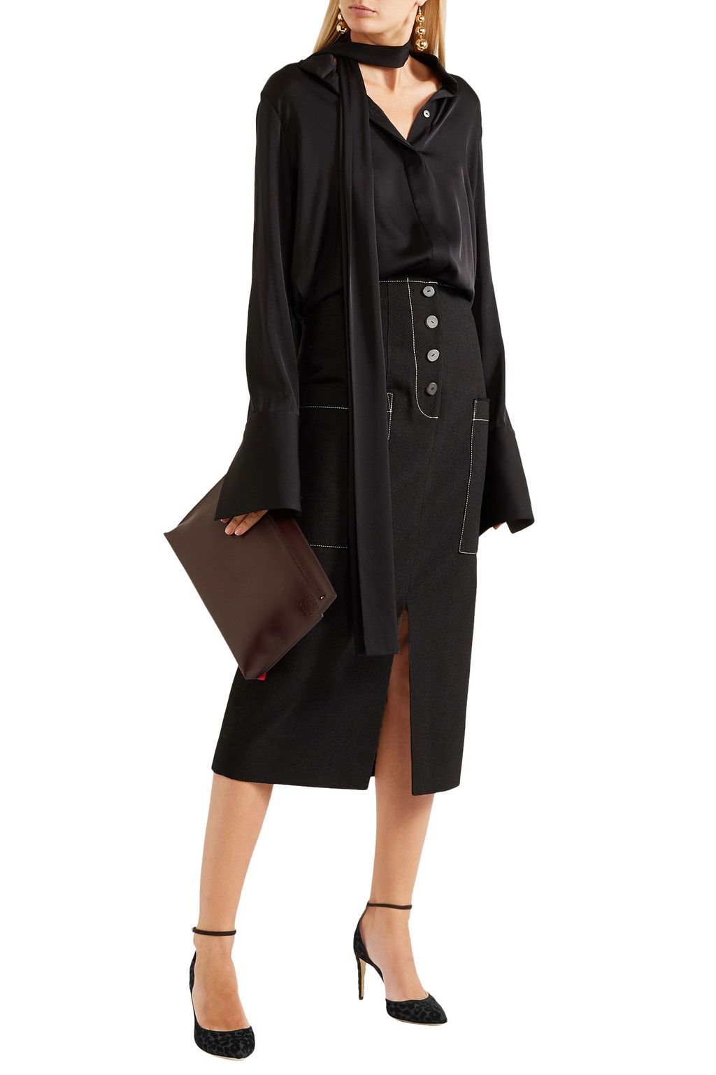 JIMMY CHOO Lucy 85 suede-trimmed devoré-velvet pumps