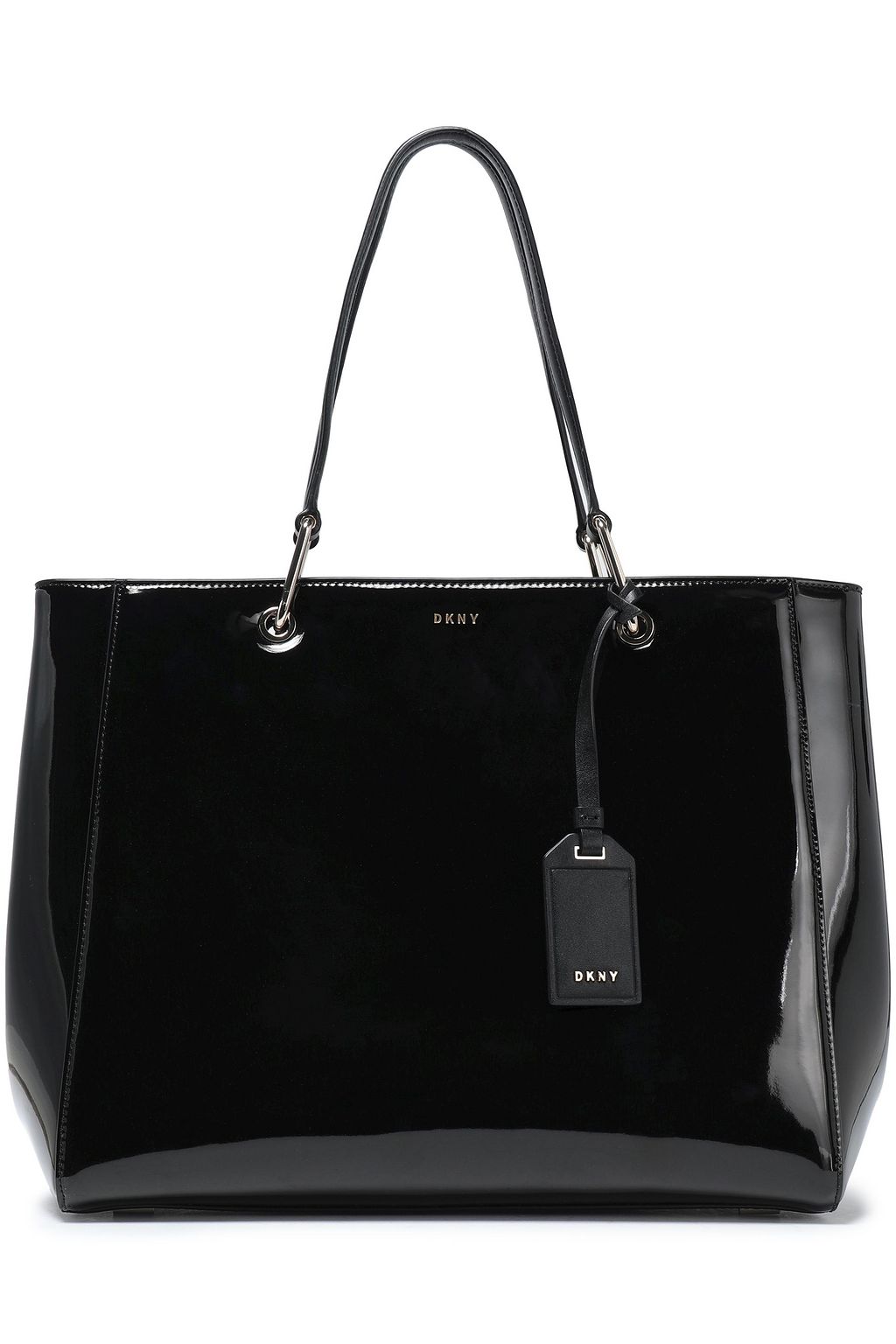 dkny black leather tote