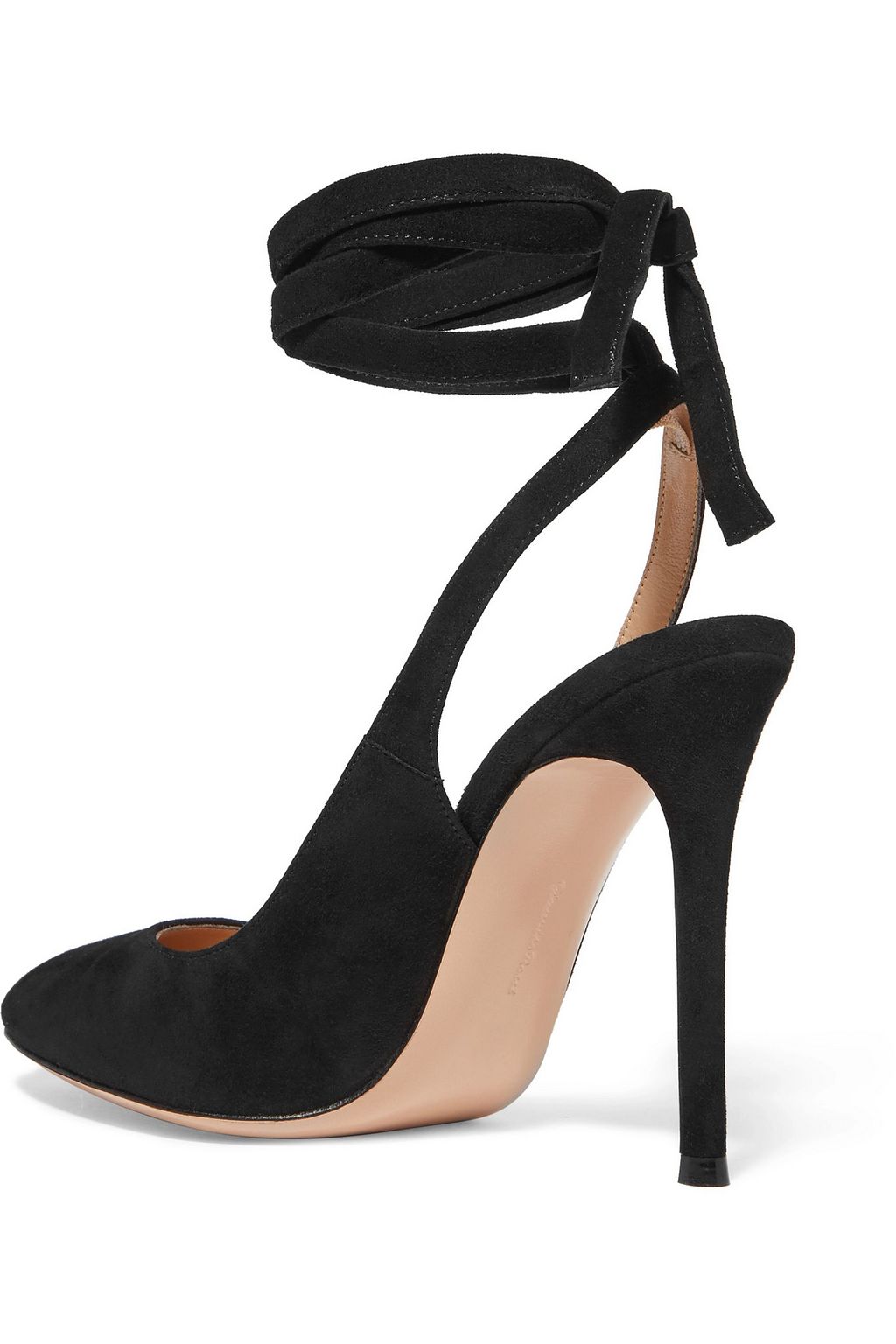 GIANVITO ROSSI 105 lace-up suede slingback pumps