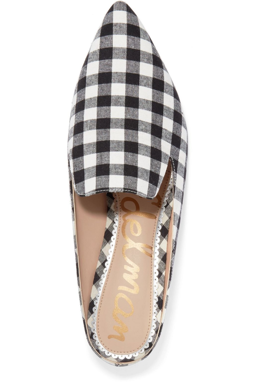 SAM EDELMAN Augustine gingham canvas slippers
