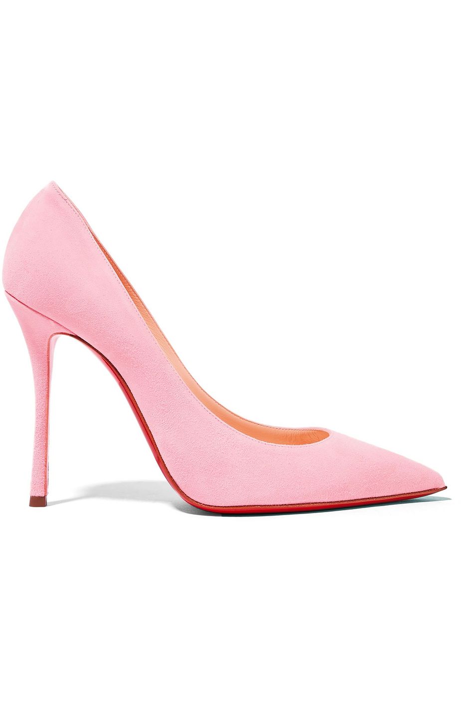 baby pink suede heels