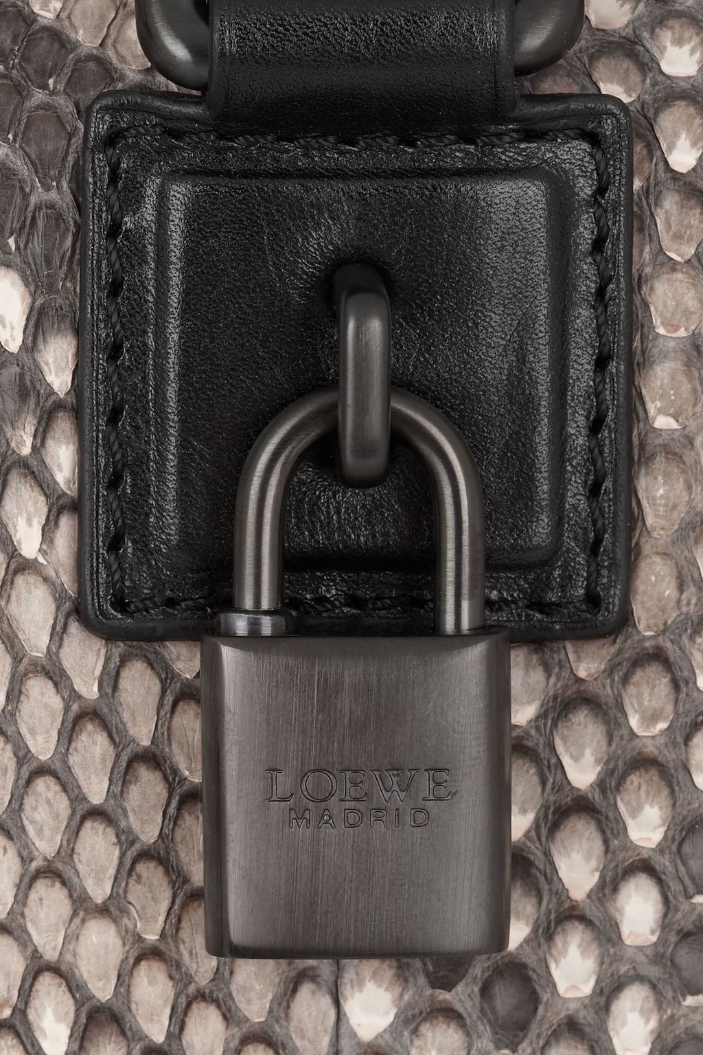 LOEWE Amazona leather-trimmed python tote