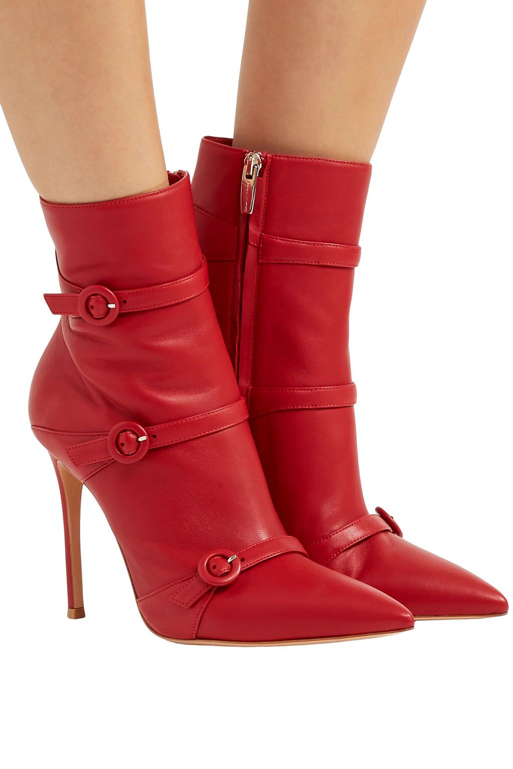GIANVITO ROSSI Buckled leather ankle boots