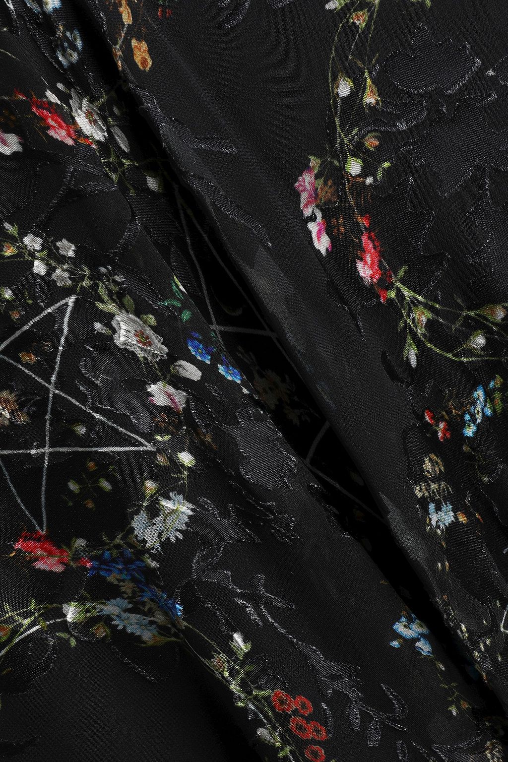PREEN BY THORNTON BREGAZZI Asymmetric floral-print devoré silk-blend chiffon skirt