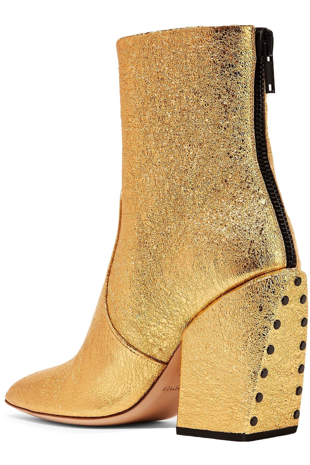 PETAR PETROV Solar metallic cracked-leather ankle boots