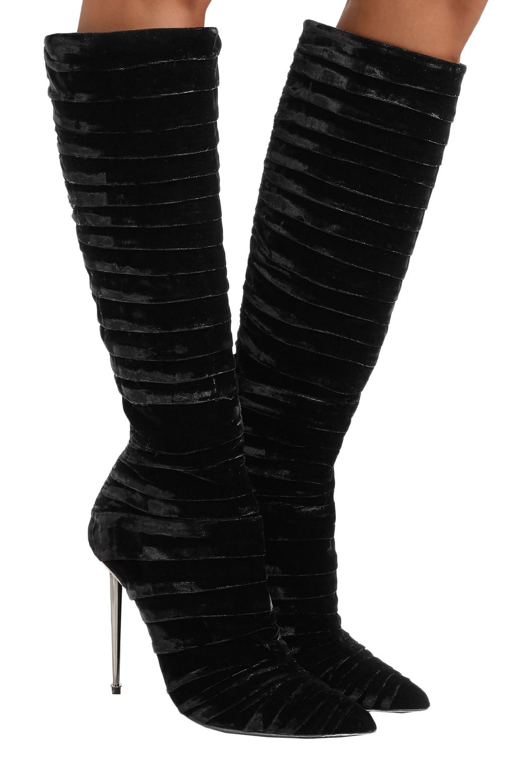 TOM FORD Ruched velvet knee boots