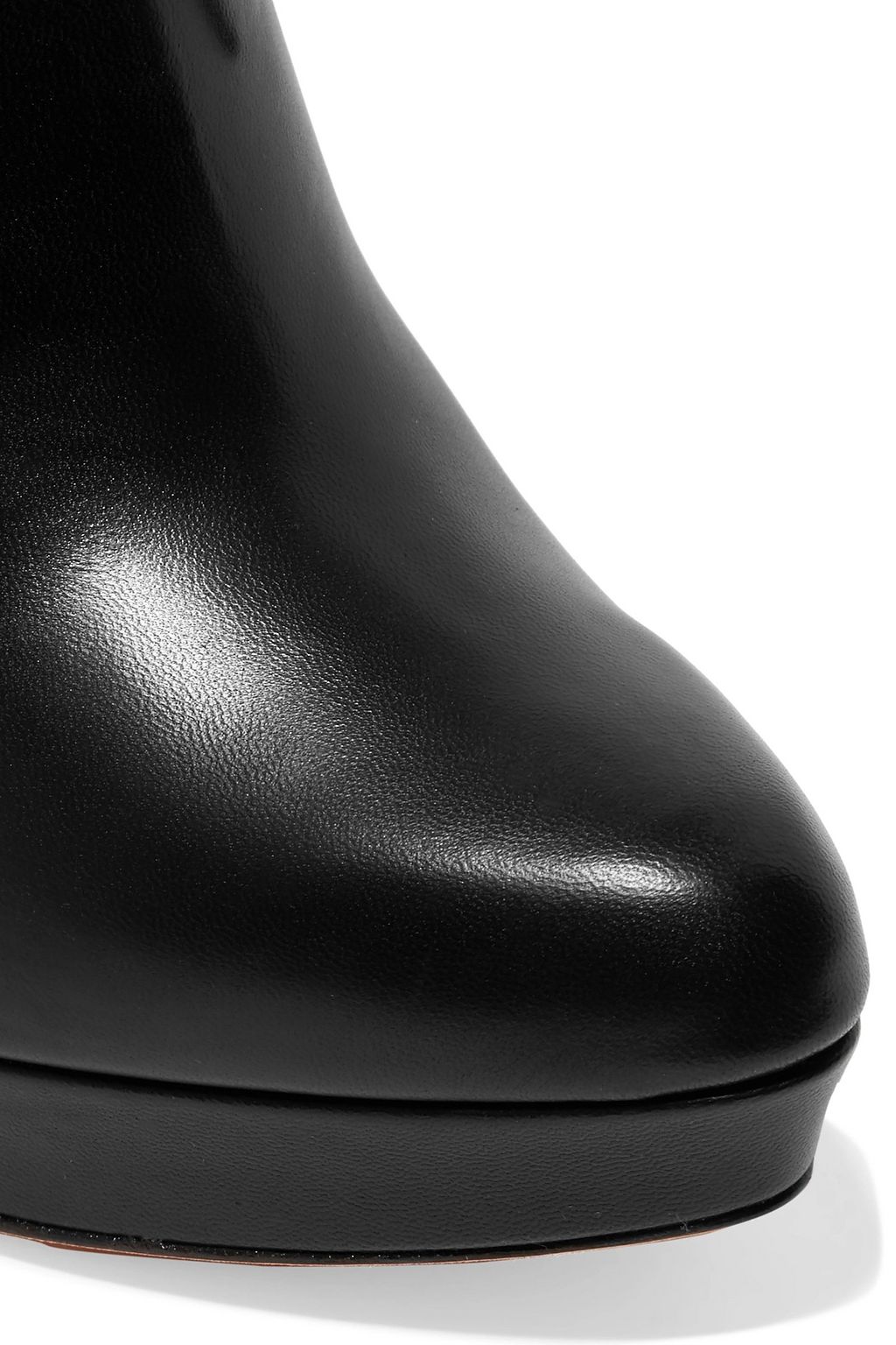 MCQUEEN Eyelet-embellished leather platform ankle boots