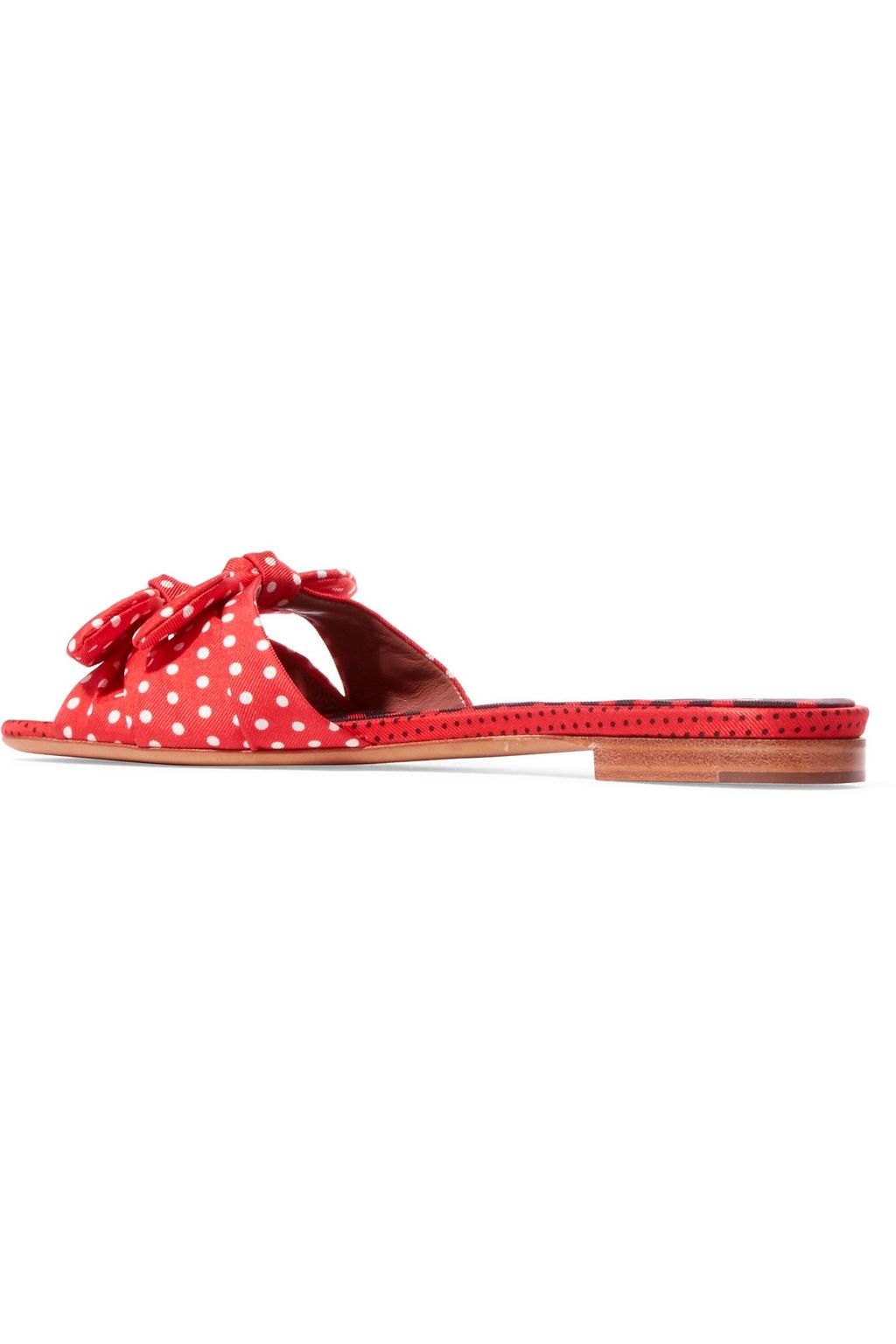 TABITHA SIMMONS Cleo bow-embellished polka-dot twill slides