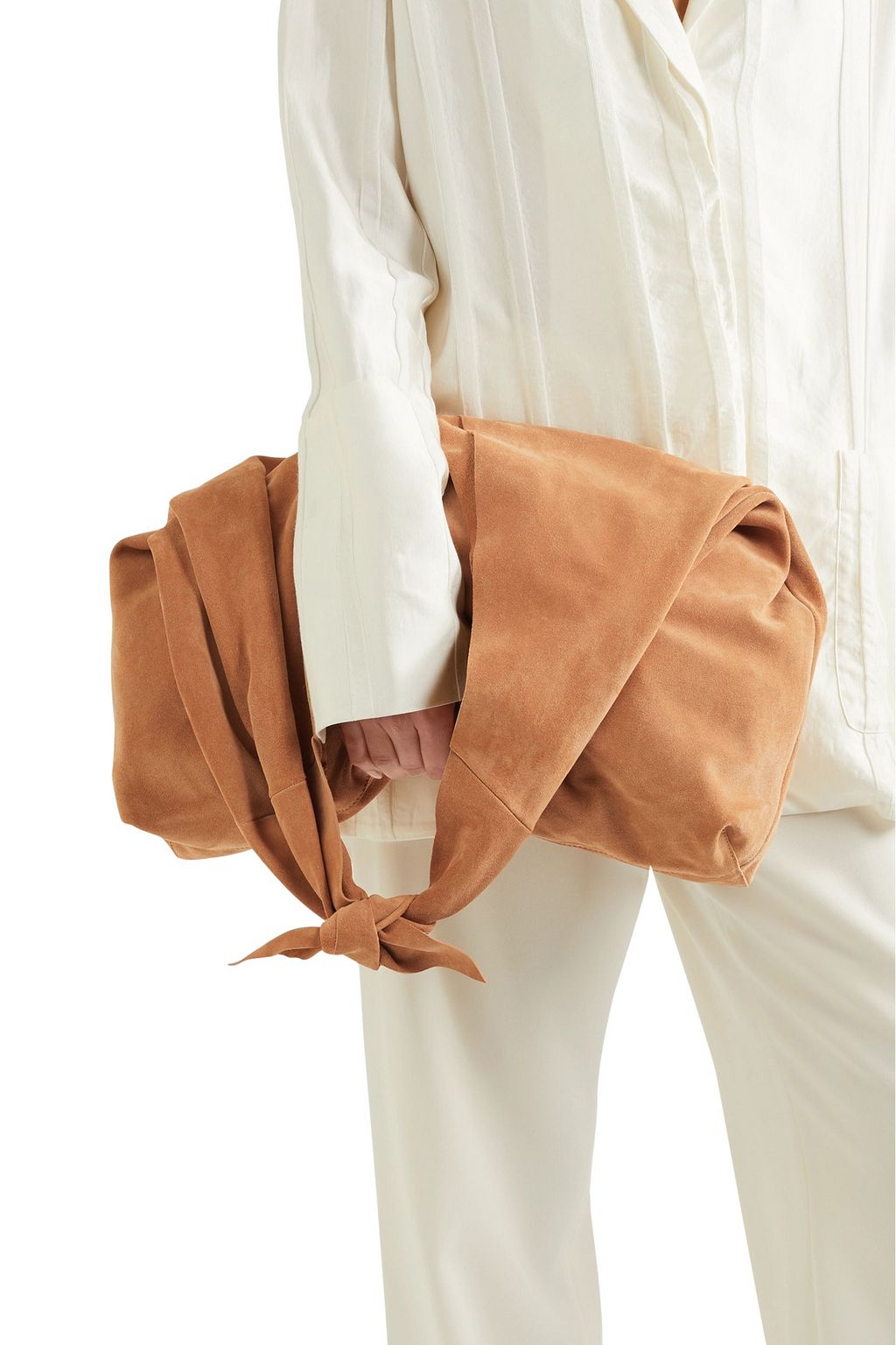 THE ROW Bindle knotted suede shoulder bag