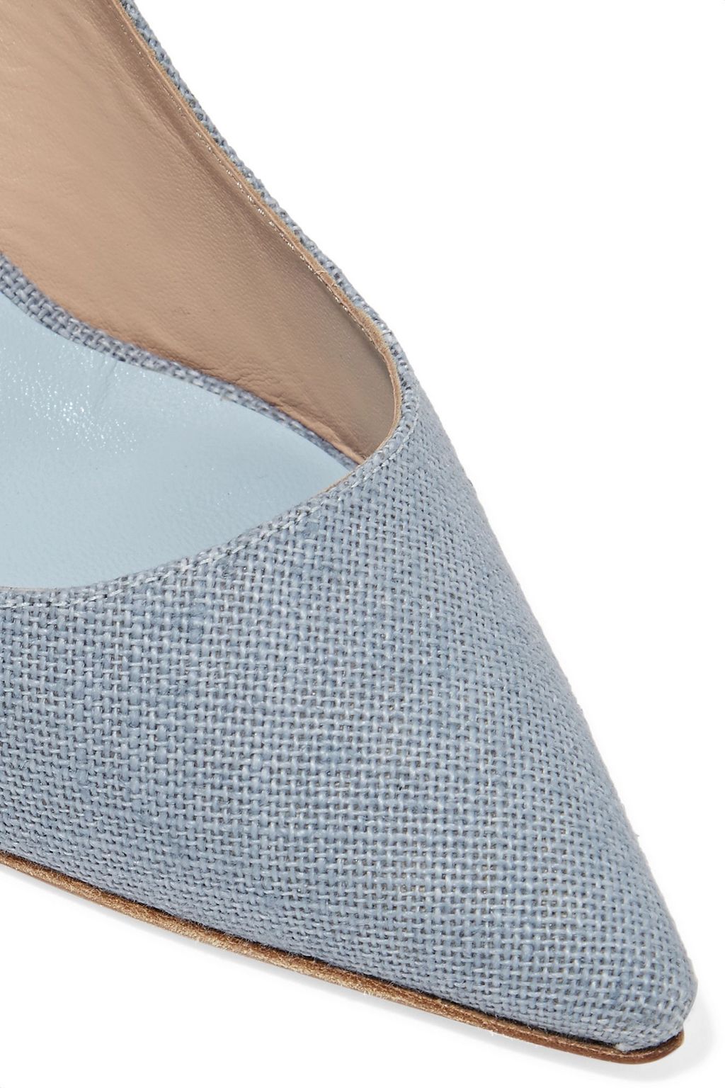 MR by MAN REPELLER Laceup embroidered canvas pumps THE