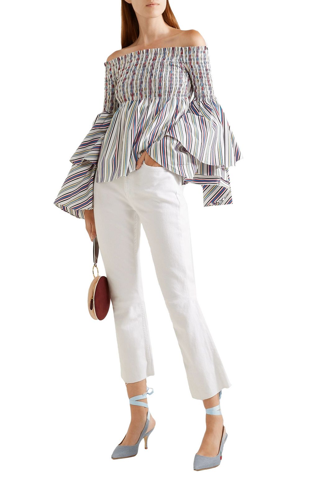 MR by MAN REPELLER Laceup embroidered canvas pumps THE