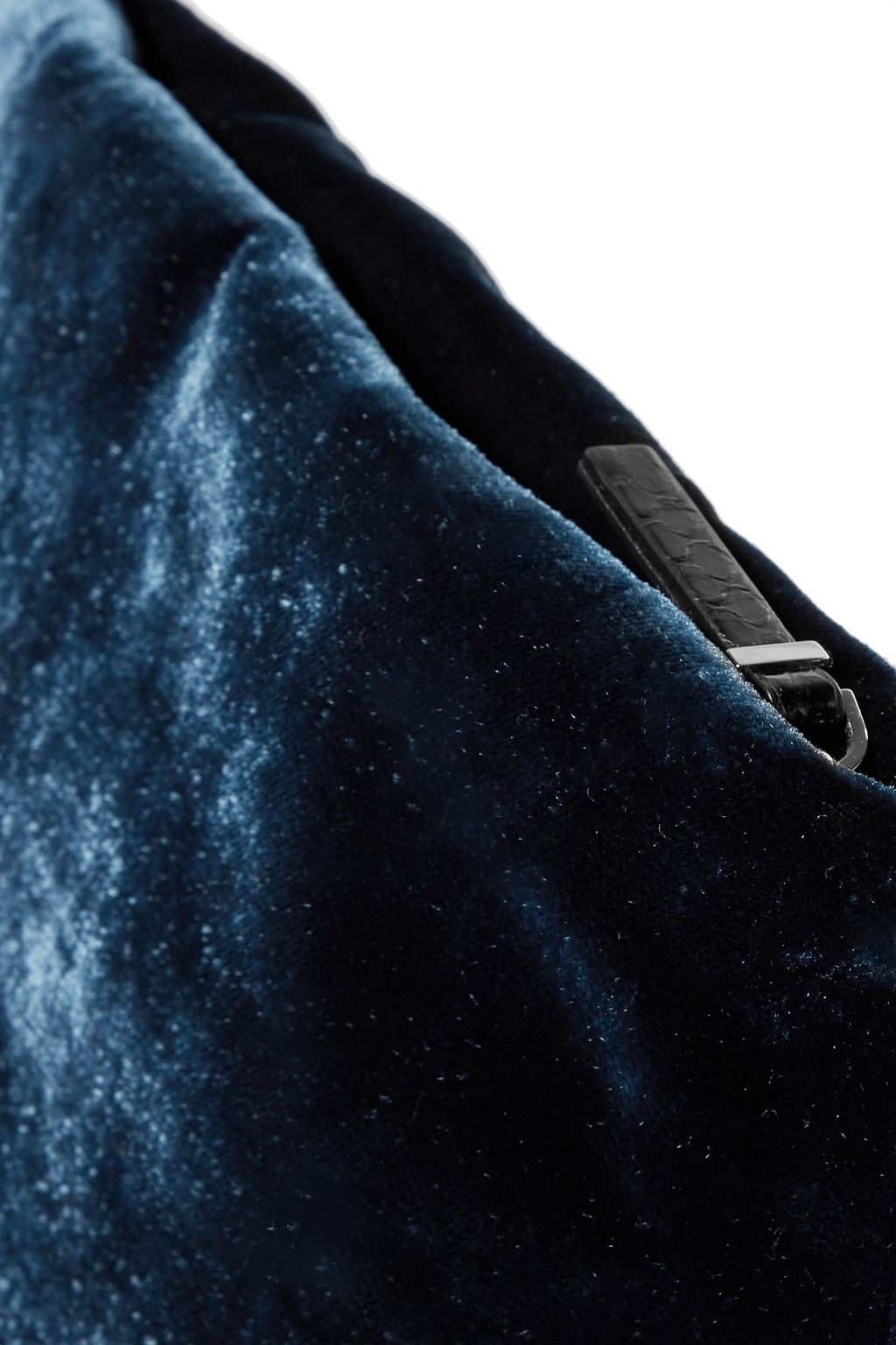 THE ROW Wander python-trimmed velvet shoulder bag