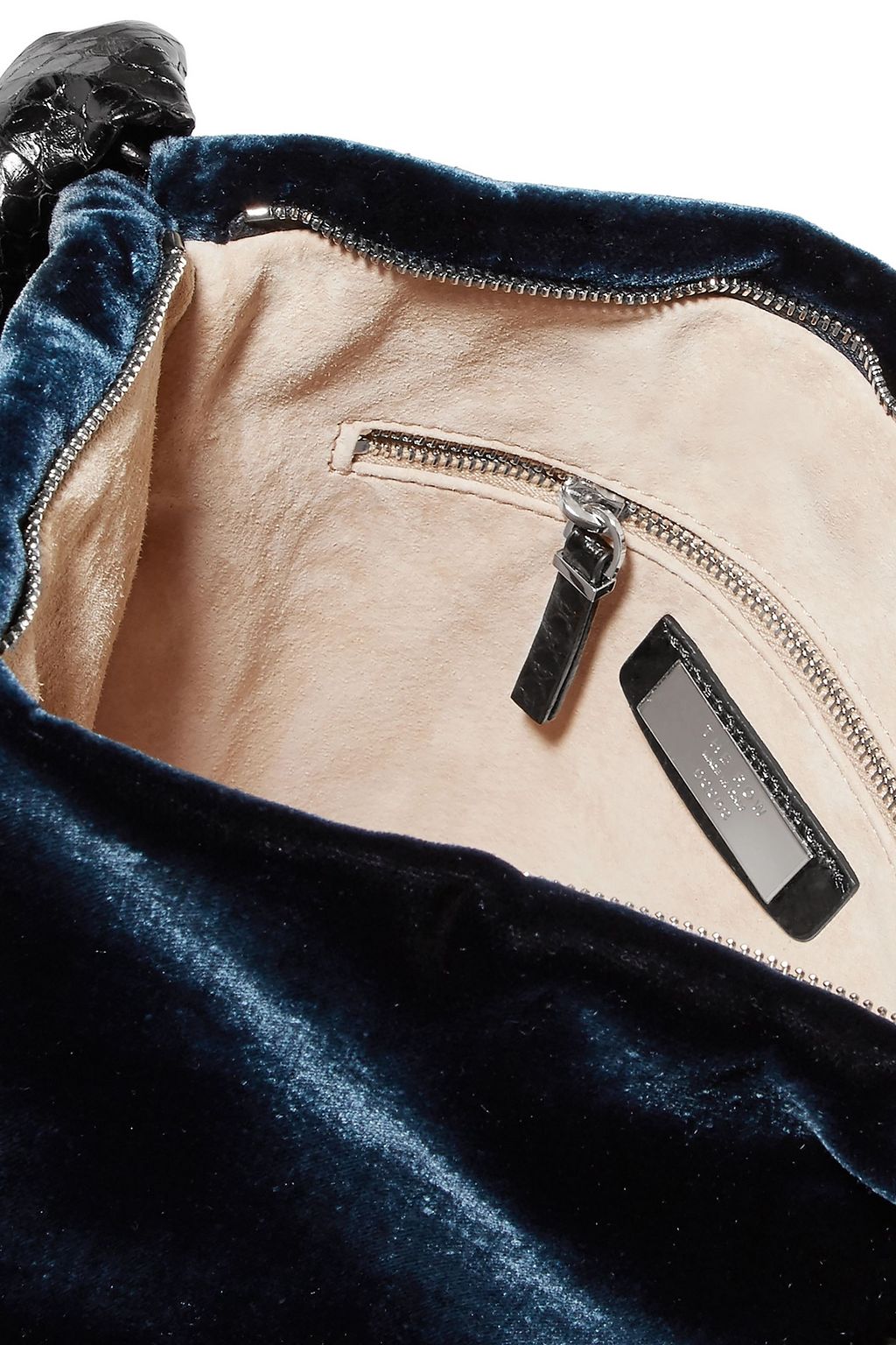 THE ROW Wander python-trimmed velvet shoulder bag