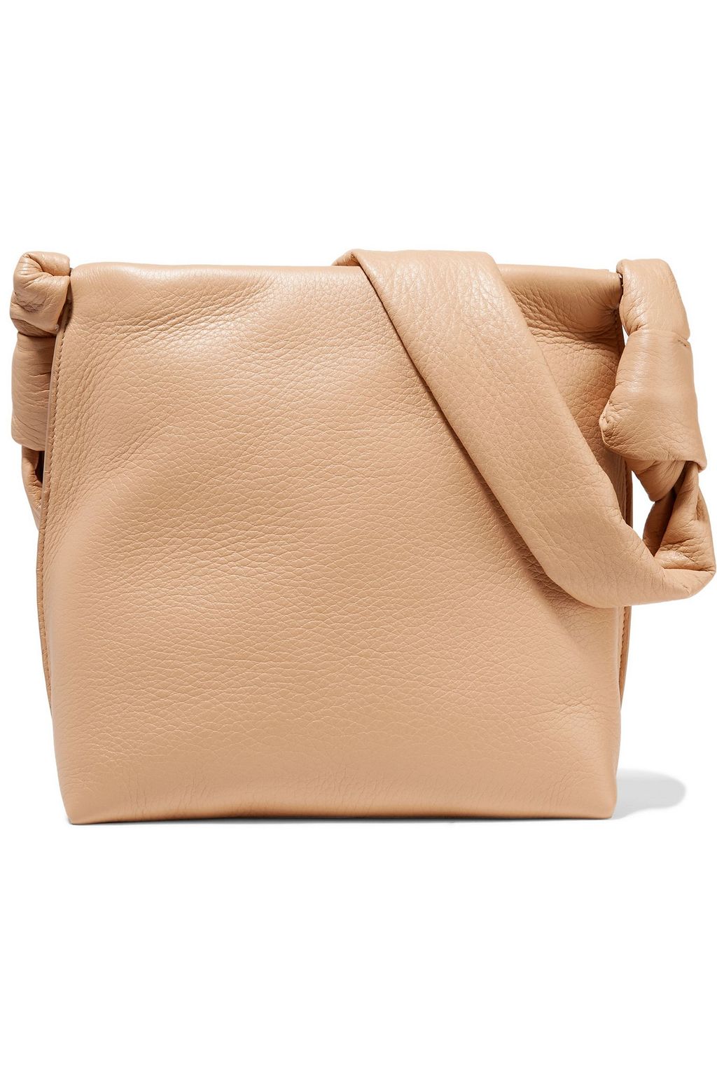 Wander small knotted pebbled leather shoulder bag sand One Size