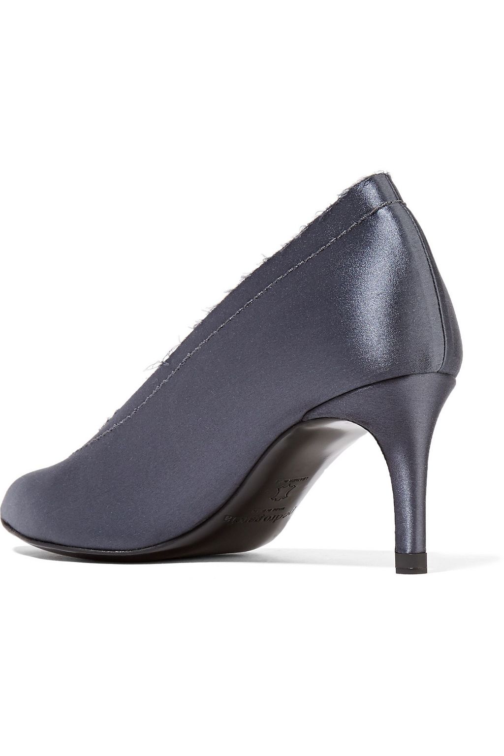 PEDRO GARCÍA Elena frayed satin pumps