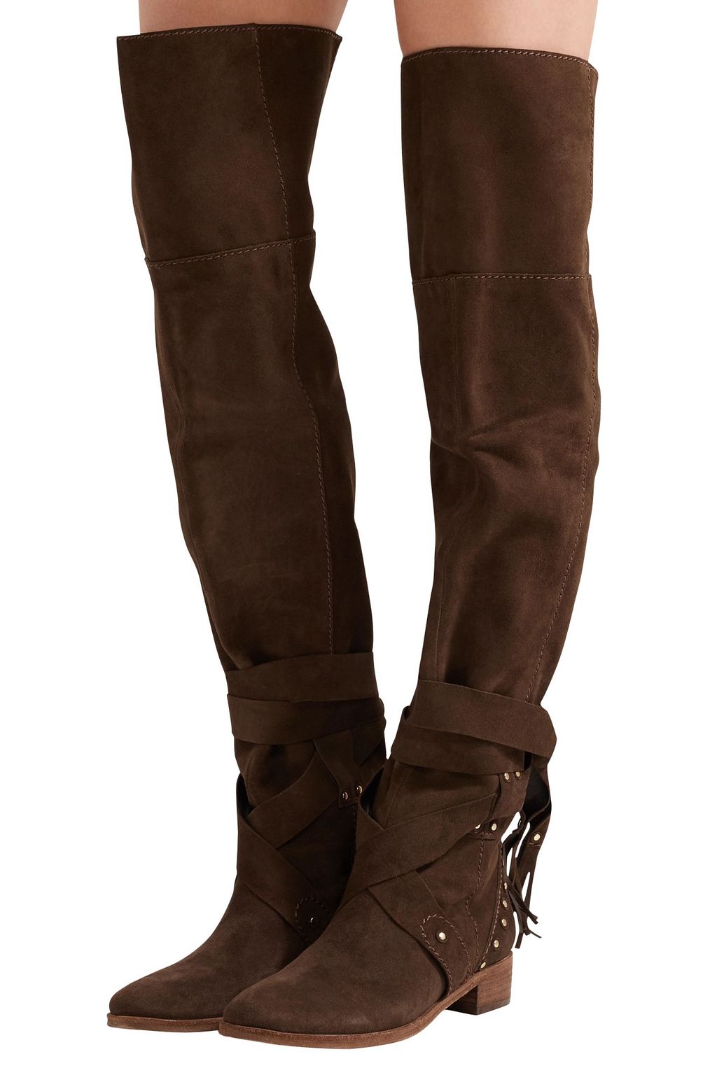 SEE BY CHLOÉ Dasha Dakar studded suede over-the-knee boots
