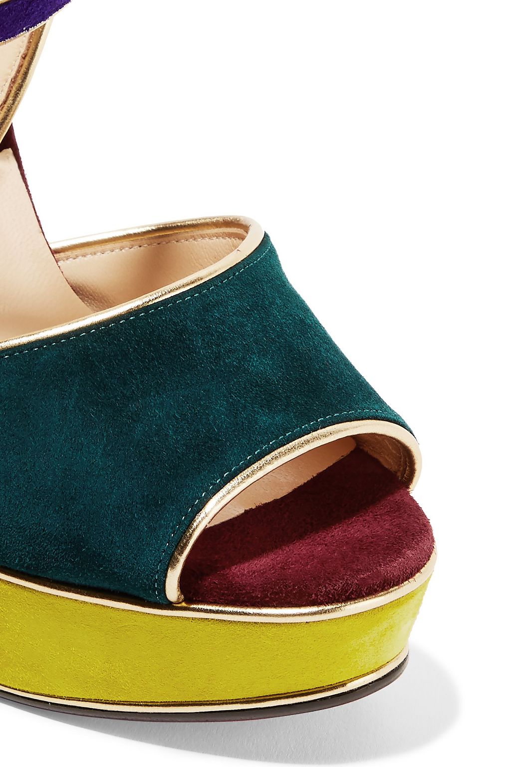 CHRISTIAN LOUBOUTIN Louloudance 140 color-block suede platform sandals
